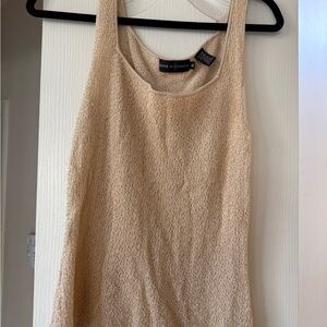 Beige Textured Tank Top